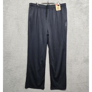 Reebok Track Pants Coach Polyester‎ Size XXL Black Elastic Wasitband Pockets